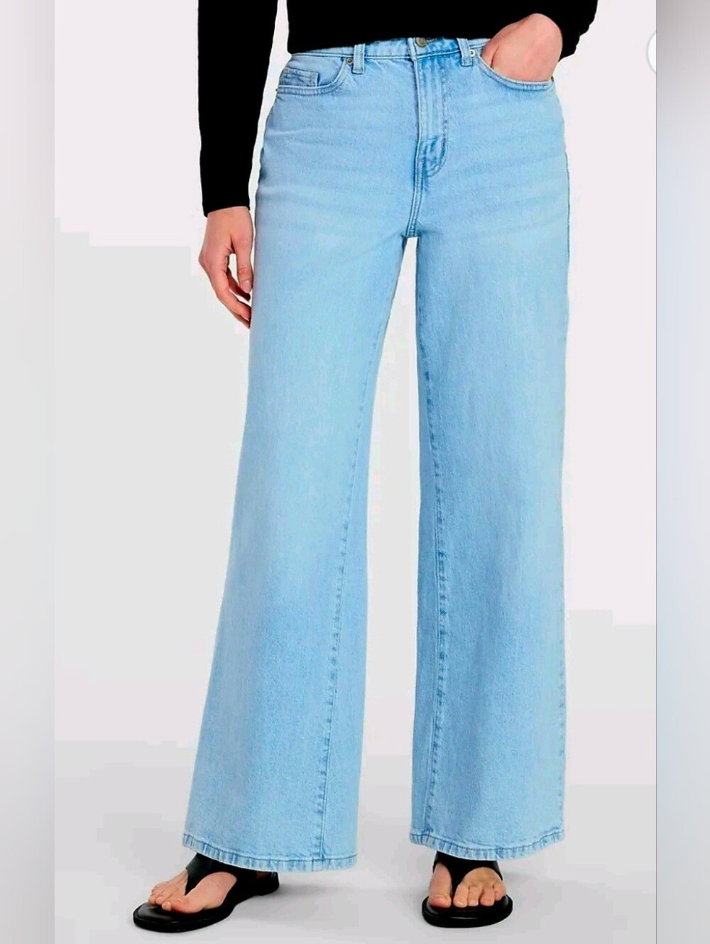 New Time and Tru Women's Wide Leg classic Y2k Jeans, 31" Inseam, size 10